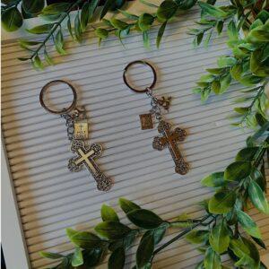 Embellished cross with Bible trinket